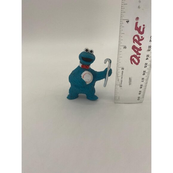 Vintage 80s Tara Toys Sesame Street Cookie Monster Cane and Hat Figurine - Picture 2 of 7